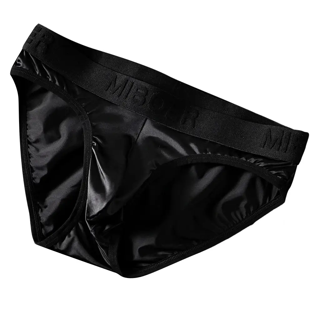 Low Waist Mens Briefs Underwear with Ice Silk Satin-like Fabric Bulge Pouch Smooth Stretch Breathable Underpants — image 10