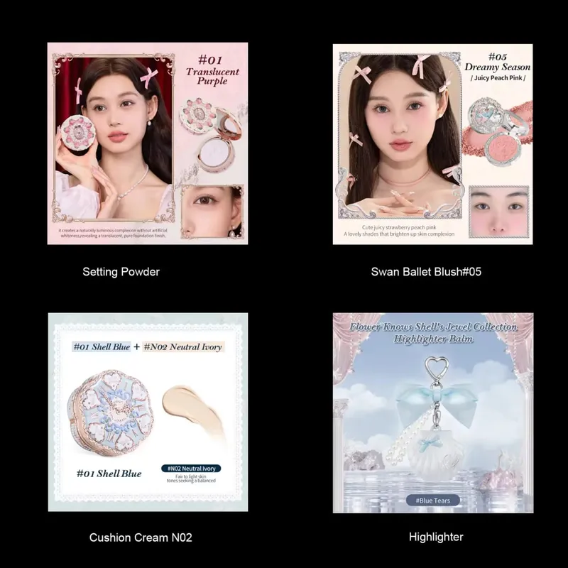 Συλλογή Flower Know Little Angel Κουτί δώρου Μακιγιάζ Eyeshadow Blush Cream Matte Lipstick Highlighter Full Kit All In One — image 5