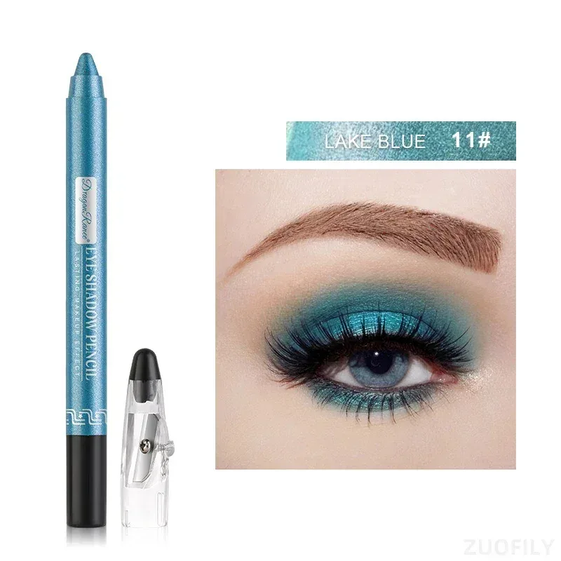 12Colors Glitter Eyeshadow Pen μακράς διαρκείας Matte Eye Shadow Palette Shiny highlighter Silver Purple Eyeliner Pencil Cosmetics