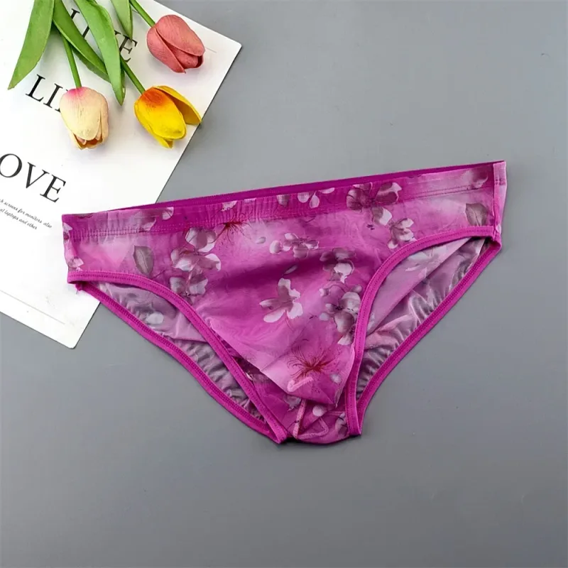 Ropa interior transparente de talla grande, calzoncillos sexis transparentes para Hombre con bolsa, bragas masculinas transpirables de nailon, XL-4XL