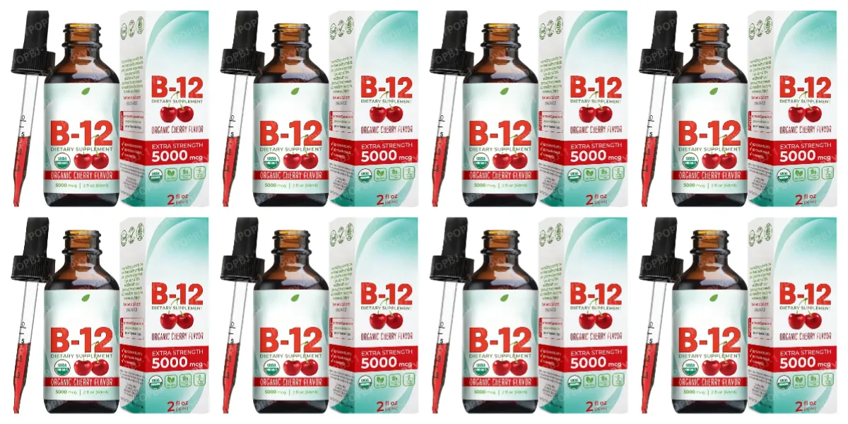 Vitamin B12 Drops 5000mcg Υγρό Υπογλώσσιο Συμπλήρωμα Μεθυλοκοβαλαμίνης Γεύση Κεράσι Vegan Χωρίς Ζάχαρη Καθημερινή Διατροφή 60ml — image 12