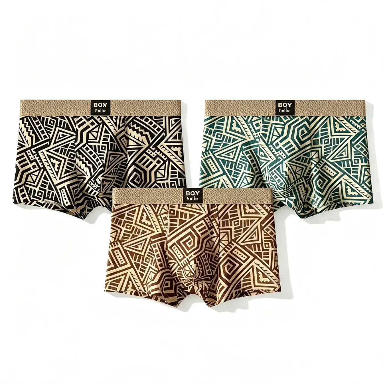 Sous-vêtement confortable et respirant pour hommes, Boxer personnalisé de Style américain imprimé, sous-vêtement carré ethnique rétro tendance