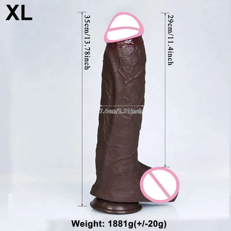 4Sizes Realistic Soft Big Dildo Double Silicone Suction Cup Penis Couples Masturbation Huge Cock Woman Man Anal Adult Sex Toy