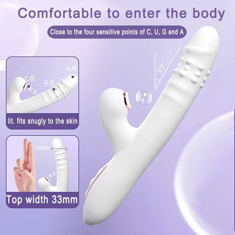 Dildo Sex Toys Vibrator Thrusting με πολλαπλές λειτουργίες δόνησης/ρουφήματος Πολυλειτουργικό αδιάβροχο ώθηση με γλείψιμο