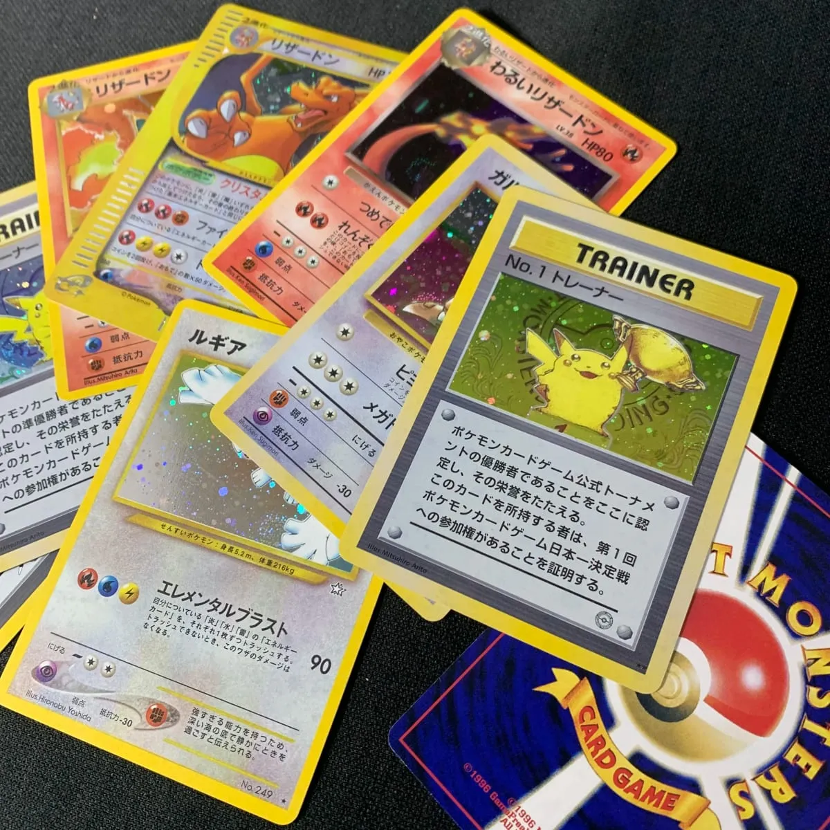 Cartões proxy pkm foguete japonês neo era lugia e-series era charizard pikachu ilustrador clássico holográfico ptcg coleção brinquedo