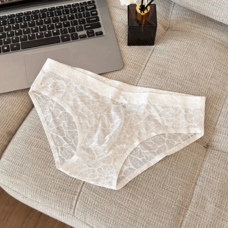 Cool Summer 3D Bulge Pouch Men's Underwear Lingerie Transparent Mesh Panties Thin Stripe Grid Triangle Panties Men