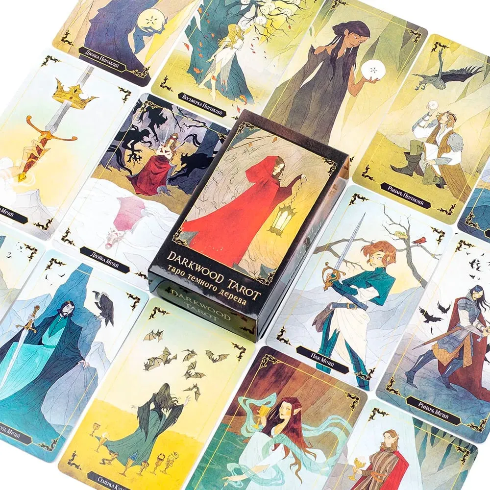 таро темного дерева Darkwood Tarot 78 Cards Deck Russian Visions Divination Edition Deck Επιτραπέζια παιχνίδια 10,3x6CM — image 5