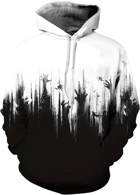 Sudaderas con capucha gráficas para hombre Sudadera con capucha unisex con estampado novedoso, sudadera con estampado 3D y bolsillo, sudadera con capucha gráfica cálida de manga larga Me