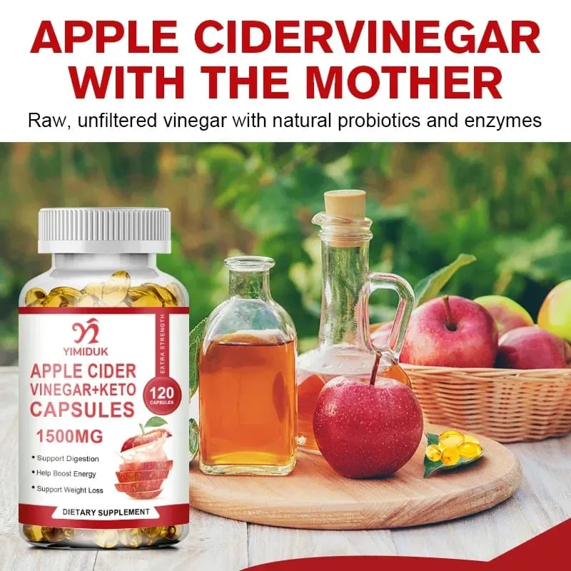 Almaecet-kiegészítők anyával - 1500 mg - ACV kapszula az emésztés keto tisztítására és kiegyensúlyozott táplálkozásra — image 4