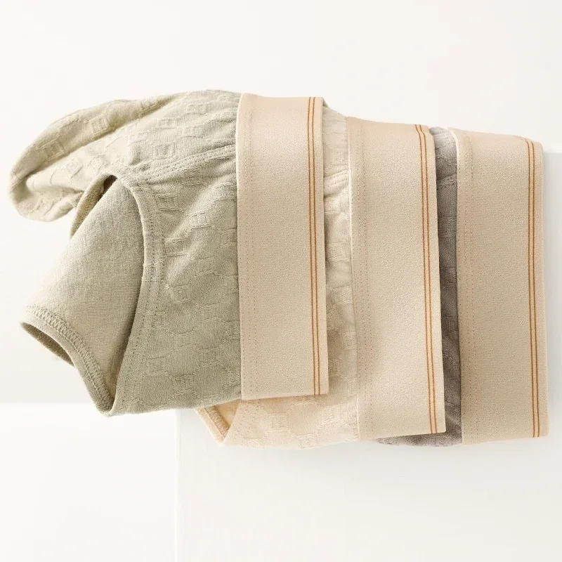 Fashion Men's Underwear Breathable and Comfy Pure Cotton Knit Briefs — image 3