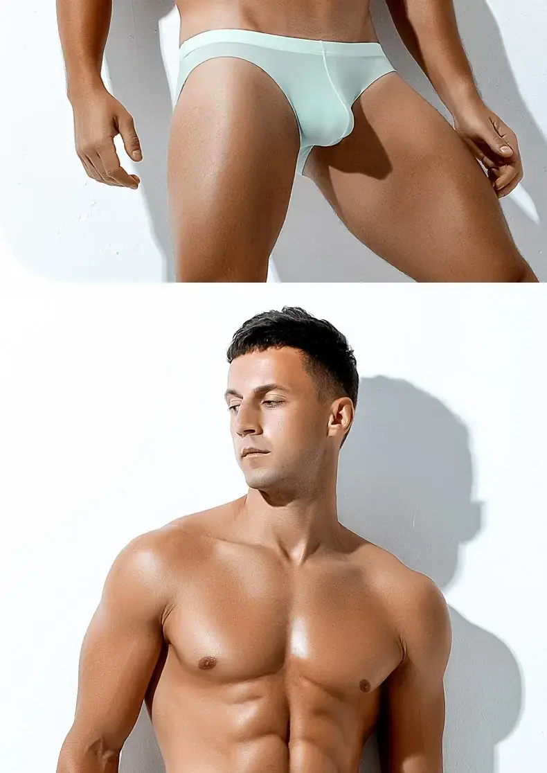 1PCS Men's Low-Waist Ice Silk Underwear Summer Charm Triangular Pants Individuality Comfortable Breathable Men's Underpants — image 14