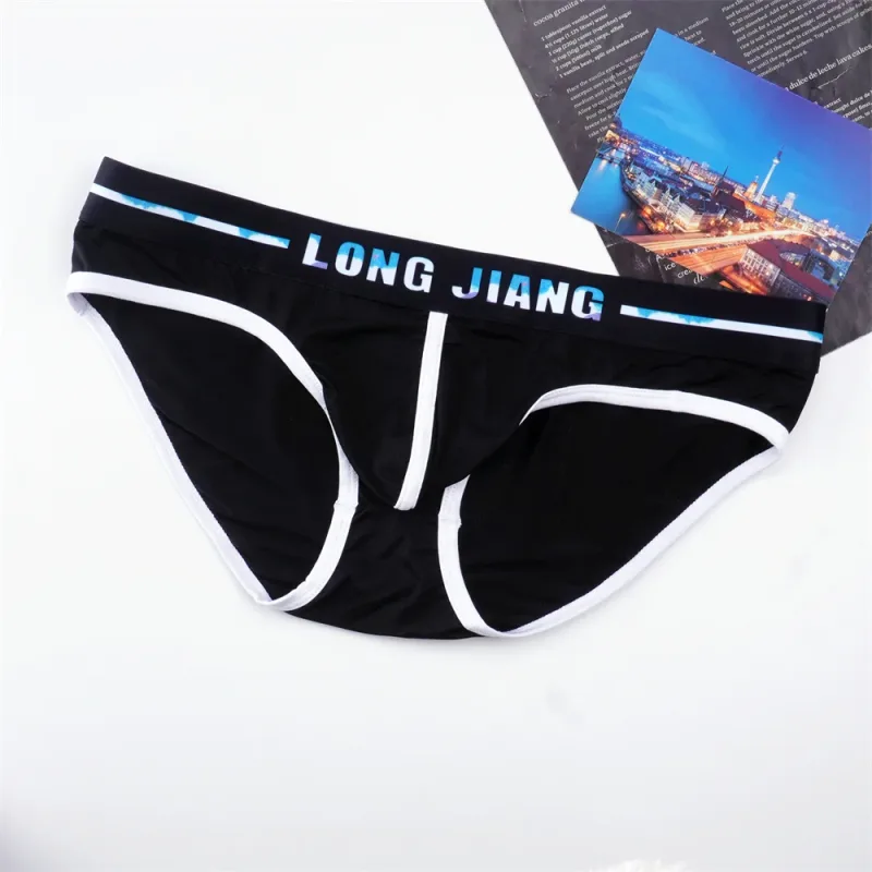 Sexy Men U Convex Underwear Slip Breathable Letters Waistband Ice Silk Briefs Plus Size Male Panties S-XL — image 11