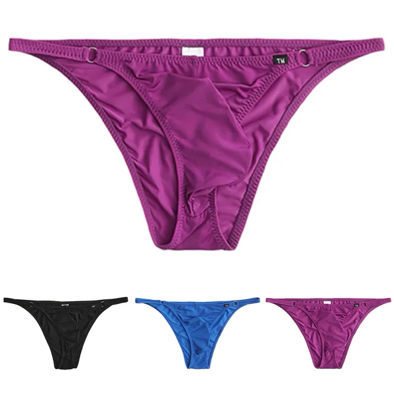 Men's Half-covered Butt Briefs Bulge Pouch Comfortable Underwear Gay Lingerie Sexy U Convex Belt Loop Low Waist Underwear — image 6