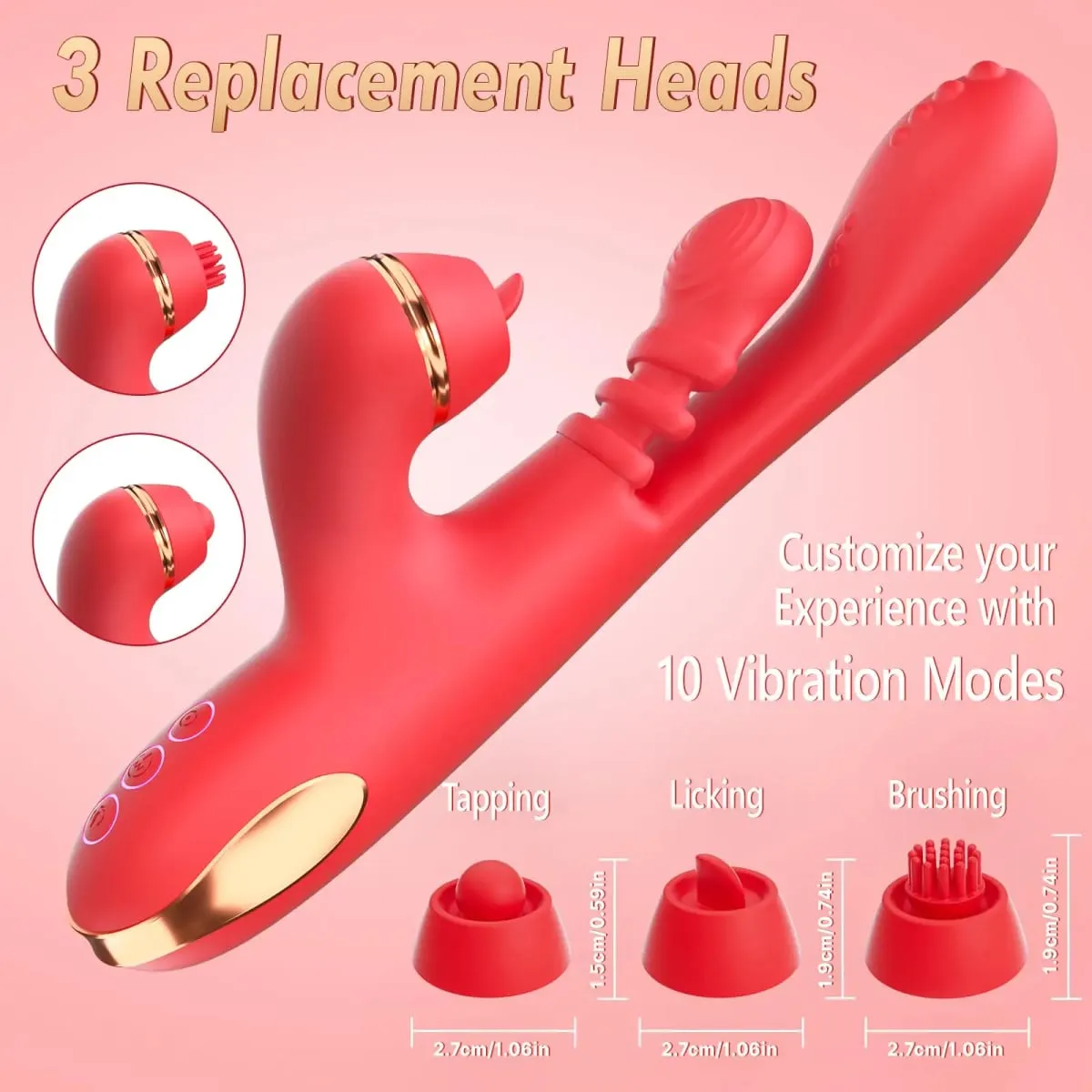 5 ΣΕ 1 Tapping Thrusting Dildo Vibrator για γυναίκες G Spot Vibrator Kneading Clit Stimulator Θηλυκό Αυνανιστής Παιχνίδια σεξ ενηλίκων — image 4