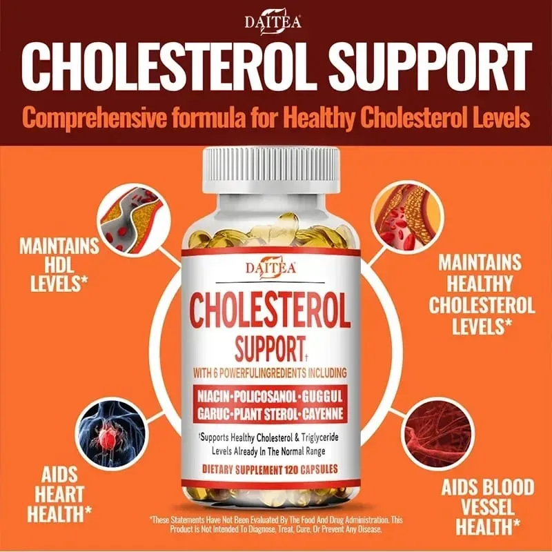 Daitea Cholesterol Support Supplement - Lowers LDL and Triglycerides Immune System Relieves Anxiety Naturally Adrenal Health — image 4