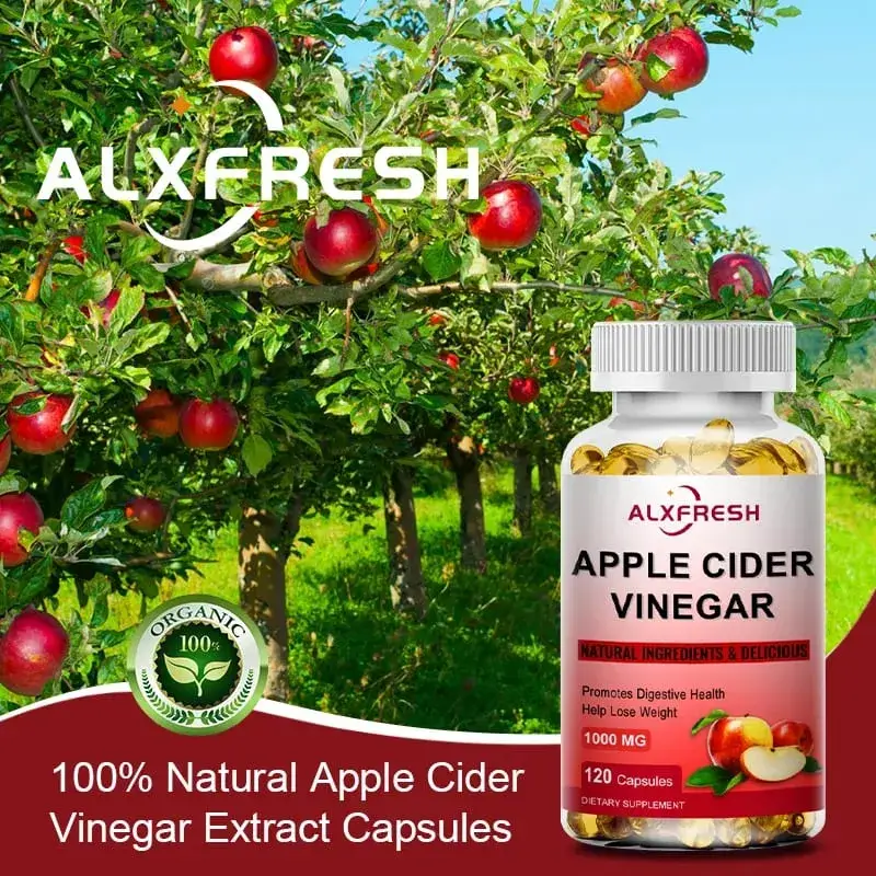 Alxfresh Κάψουλες Μηλόξυδου με Βιταμίνες Ψευδάργυρου | 1000 mg | Υγιές συμπλήρωμα μη ΓΤΟ