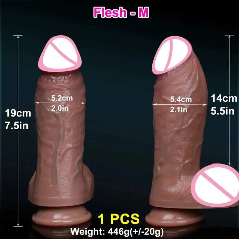 Realistic Skin Soft Thick Dildo Double Silicone Small Penis Woman Man Anal Sex Toy Suction Cup Dick Big Glans Masturbators Cock