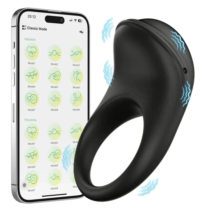 APP Control Vibrating Cock Ring for Men Penis Ring G Spot Clitoris Clit Stimulator Delay Ejaculation Sex Toy for Adult Products
