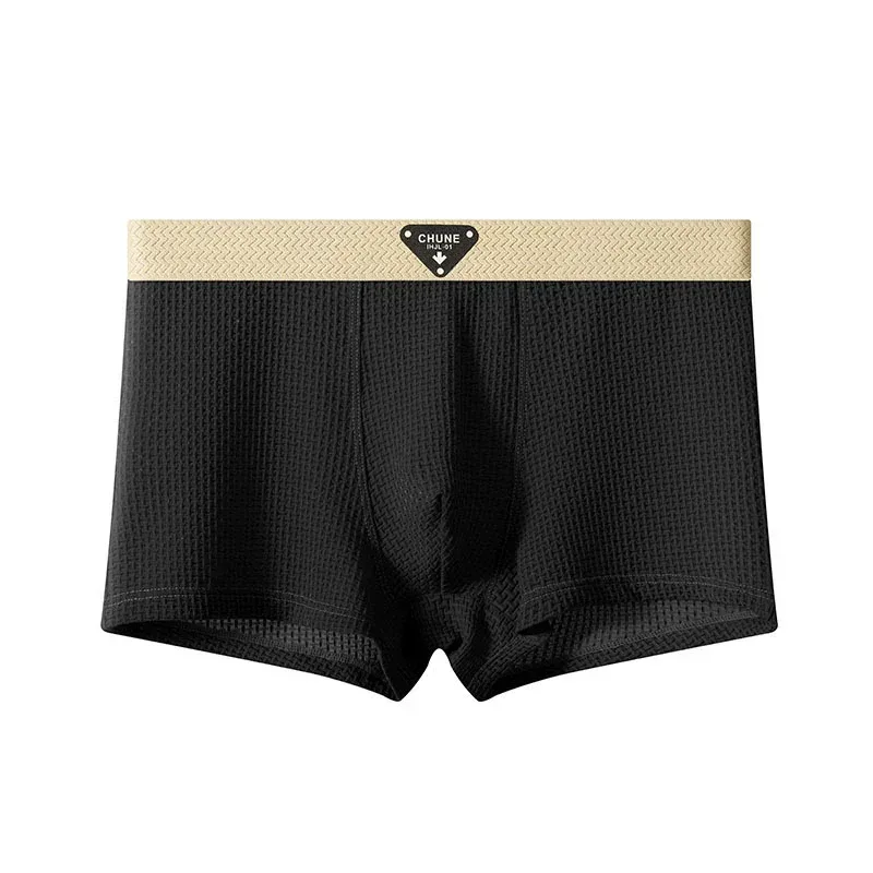 1/3PCS Men's Cool Ice Silk Boxers Shorts Summer Satin-like Solid Underpants Skin Friendly Breathable Mesh Crotch Male Underwear — image 28