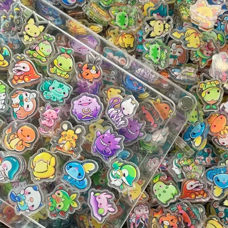 Pokemon Acrylic DIY Patch Kawaii Pendant Ειδικού σχήματος κοπής Anime Cartoon διπλής όψης Υλικό φουρκέτας μπρελόκ εκτύπωσης — image 2