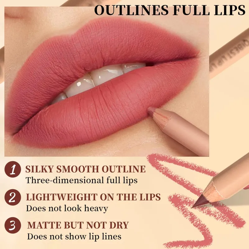 Σετ στυλό Lip Liner 12 Χρωμάτων Διαρκής Αδιάβροχο Αδιάβροχο Easy Coloring που δεν ξεθωριάζει Color Rendering Lipliner Set Cosmetics — image 3