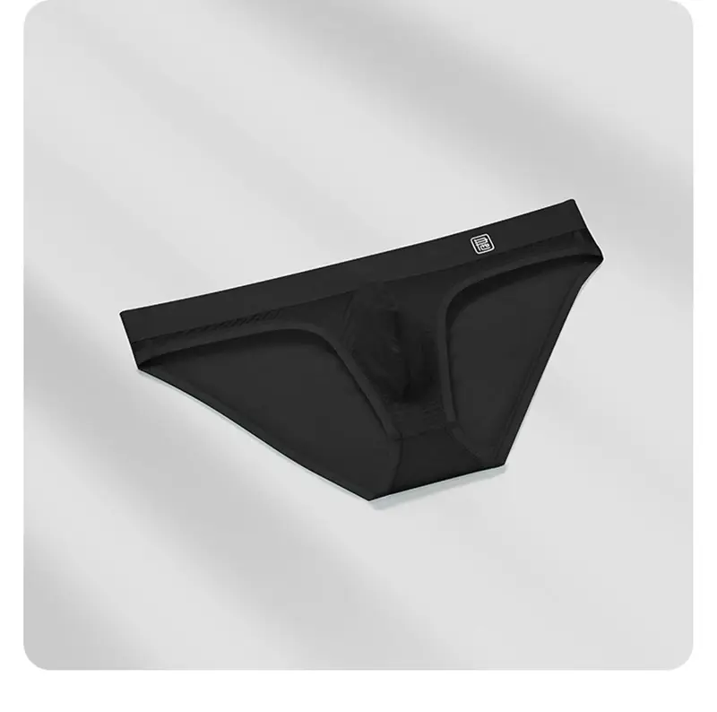 Ice Silk Ultra-thin Men Underwear Seamless Transparent Quick Drying Briefs Sexy U Bulge Pouch Triangle Underpants Erotic Panties — image 17