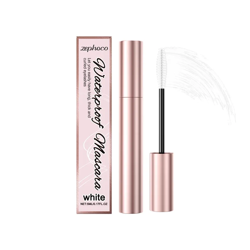 Λευκή μάσκαρα Eyelashes Curling Υγρό Αδιάβροχο Φυσικά Ανθεκτικά Extensions Μακιγιάζ Eye Beauty Cosmetics Brush 5ml