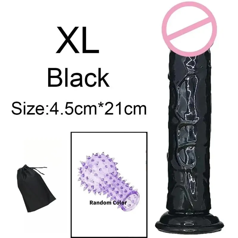 Σούπερ φθηνό 6 μεγεθών Ρεαλιστικό Soft Jelly Dildo Butt Prig βύσματα Παιχνίδι σεξ ενηλίκων για γυναίκες και άνδρες Κολπικός και πρωκτικός αυνανισμός — image 12