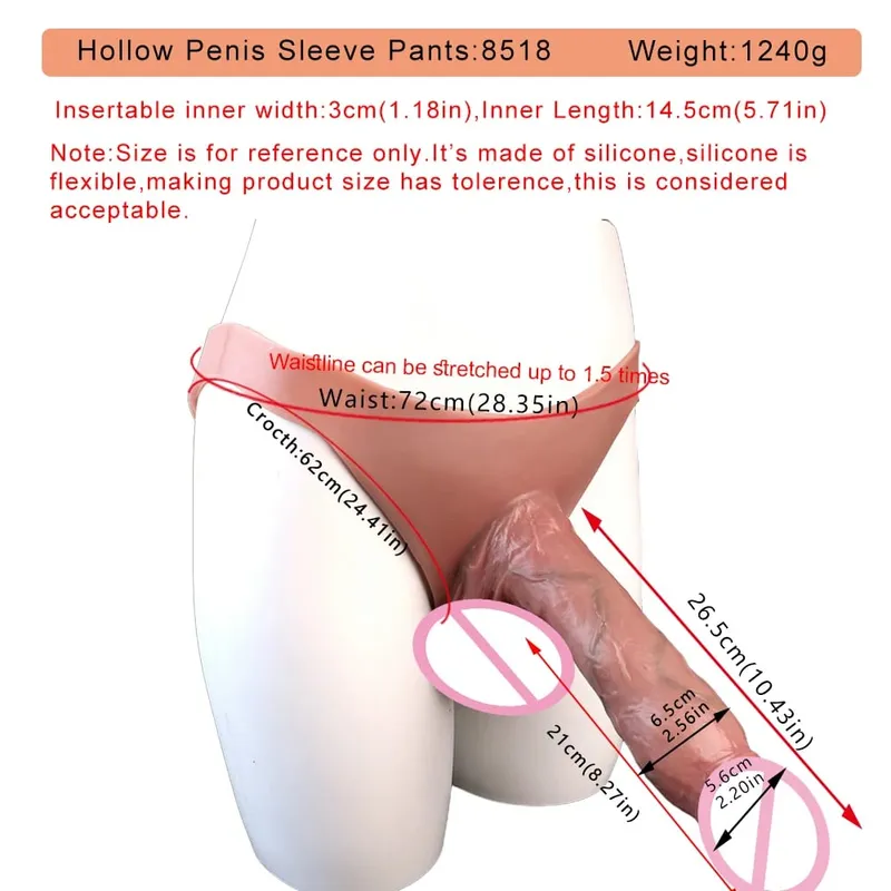 Big Knot Hollow Dildo Pants Adult Men Strap-On Penis Sleeve насадка на член Underwear For Couples Sex Pleasure Erotic Goods — image 14