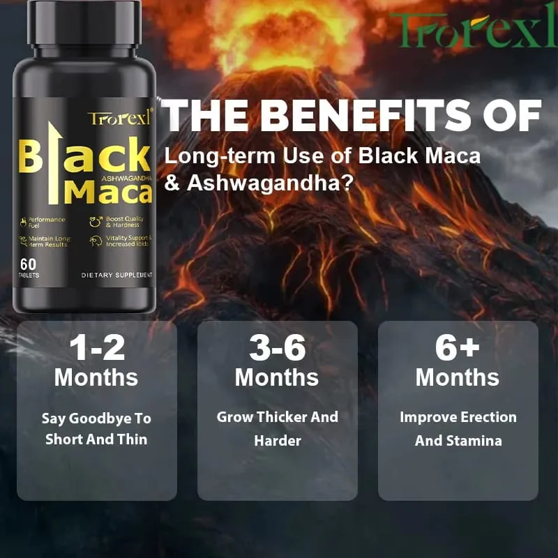 Organic Black Maca Pills 60 Tablets Ανδρικό συμπλήρωμα ενίσχυσης Βελτιώνει το μέγεθος Η αντοχή προάγει την υγιή ενέργεια