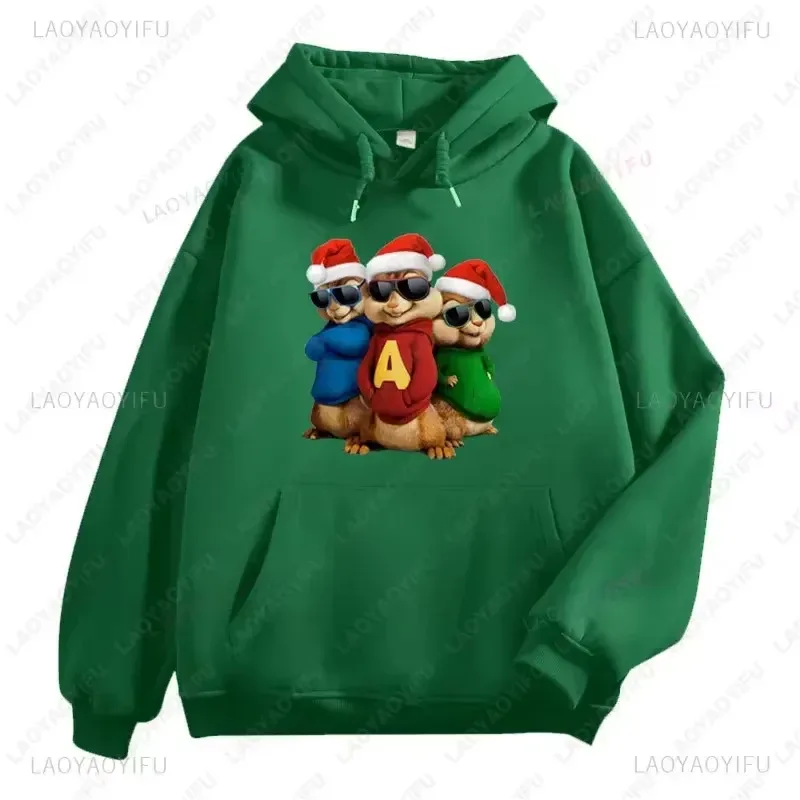 Alvin et les Chipmunks Anime sweats à capuche écologique A lettres impression sweat décontracté Streetwear unisexe pulls promo — image 7