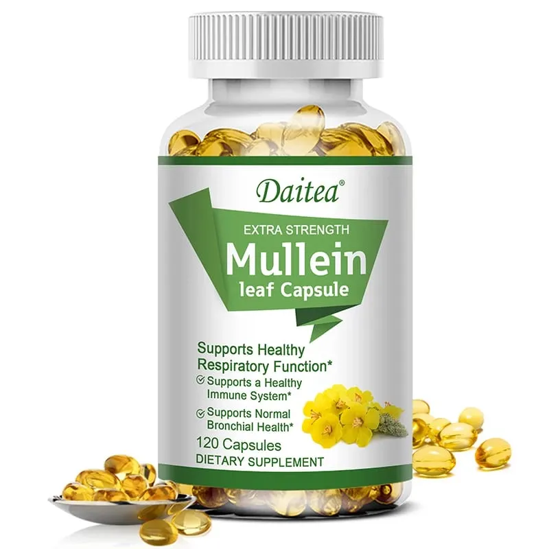 Mullein Extract Capsules Suitable For Lung & Bronchial Cleanse for Smokers - Respiratory Health Support Gut Health — image 9