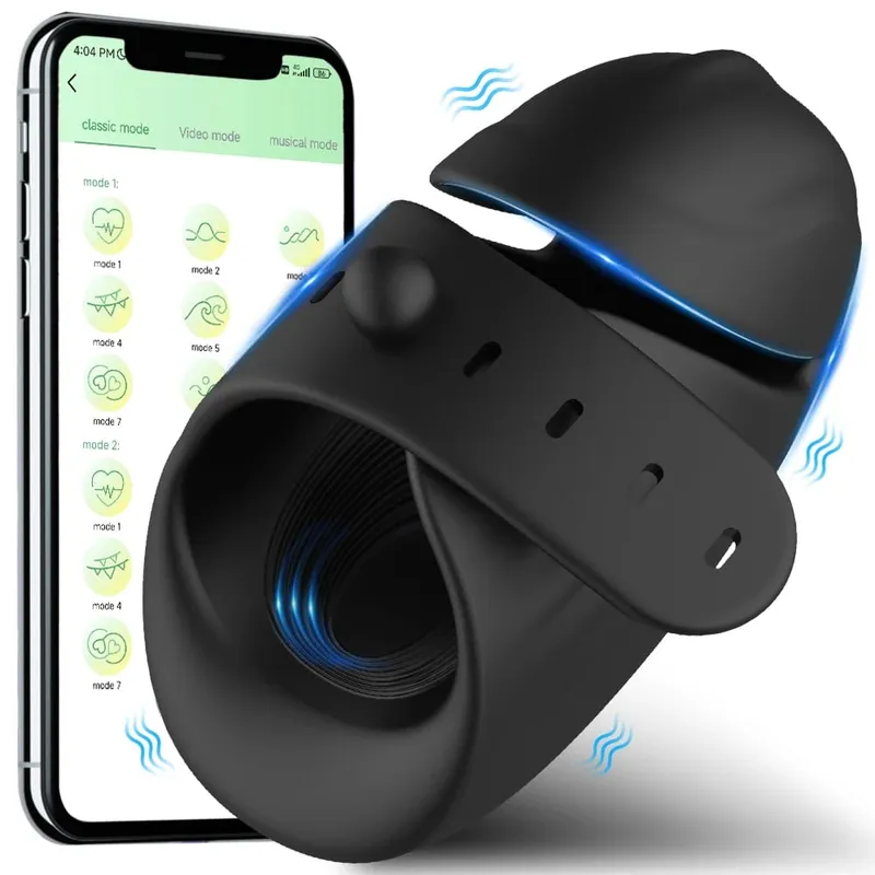 Bluetooth Penis Vibrator for Men Penis Delay Trainer Sex Machine Glans Massager Male Masturbator Sex Toys for Men Adult Goods