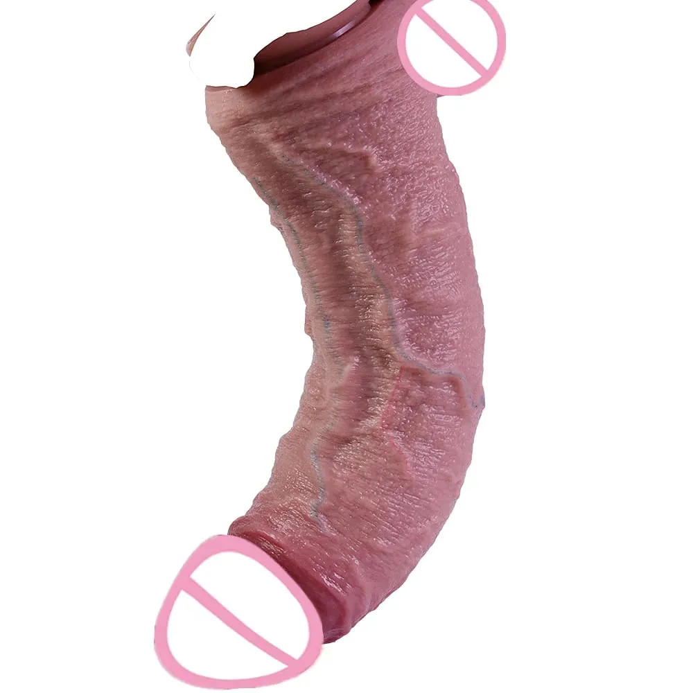Consolador realista de silicona suave para mujer, pene con ventosa, Juguetes sexuales realistas, masturbación Anal y vaginal, 9,8 cm de diámetro, nuevos modelos — image 5