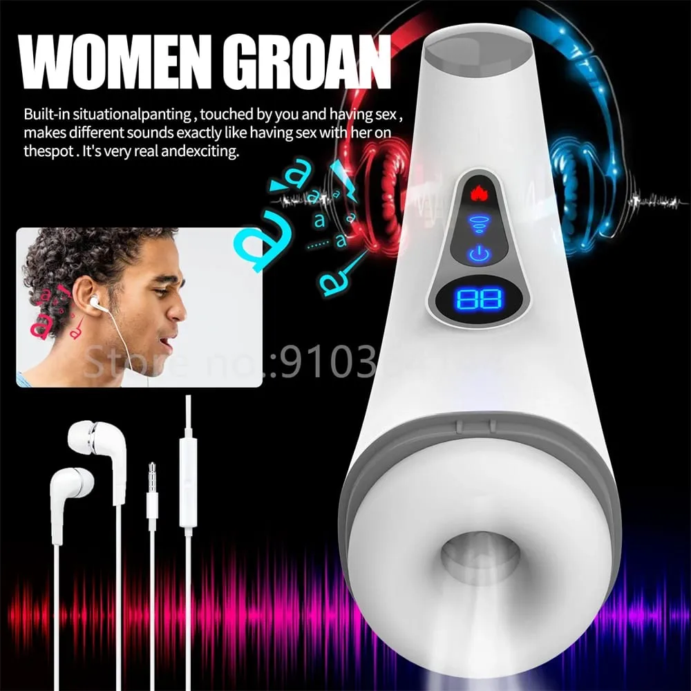 Automatic Powerful Sucking Telescopic Male Masturbator Cup Smart Heating Vibration Blowjob Machine Orgasm Adult Sex Toys for Men