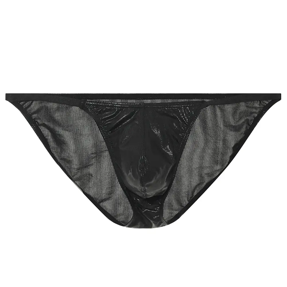 Fashion Men's Underwear Bright Low Waist Briefs Breathable Lingerie Underpants — image 6