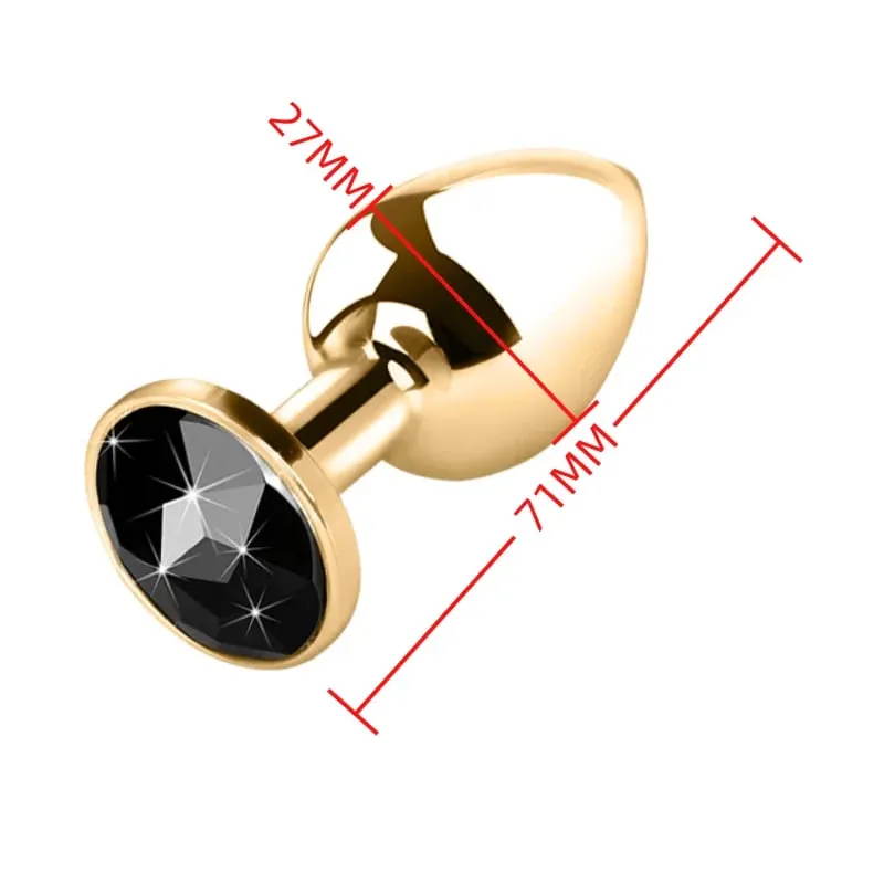 גודל קטן מתכת אנאלי חרוזים Butt Plug Mini Rainbow רוז זהב Butt Plug תכשיטי קריסטל מאמן אנאלי דילדו אוננות צעצוע מין — image 8