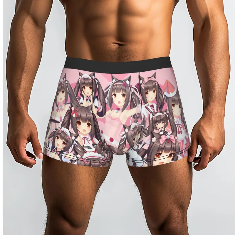 Anime N-Nekopara Chocola Vanilla Underwear Men Printed Game Boxer Briefs Shorts Panties Soft Underpants — image 21