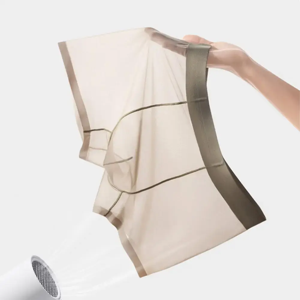 Bóxer transparente y ligero para hombre, ropa interior elástica de cintura media, pantalones cortos convexos en forma de U, bragas sin costuras