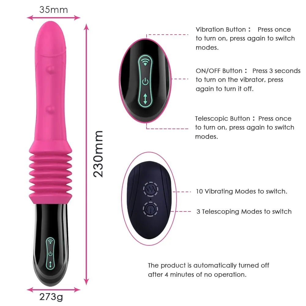 Remote Control Big Dildo Vibrators Telescopic Automatic Sex Machine Adult Sex Products with Suction Cup Erotic Sex Toy For Woman