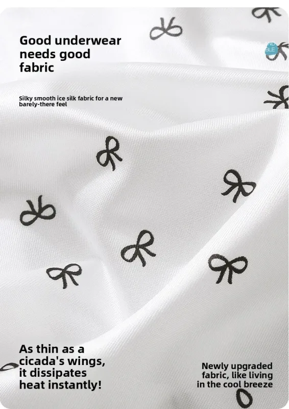Male Seamless Ice Silk Briefs Cute Heart Bowknot Print 3D Molded Pouch Low Rise Soft Breathable Men Underpants — image 11