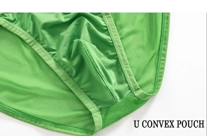 Men's Underwear Transparent Breathable Panties Male Low-waist High Fork Briefs — image 9