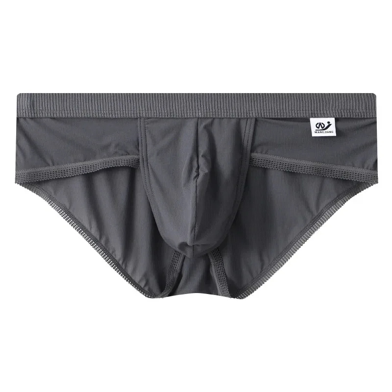 Men's Ice Silk Seamless Briefs Ultra-Thin Breathable Underwear with Sexy U Convex Pouch Mid-Waist Comfortable Summer Shorts — image 25