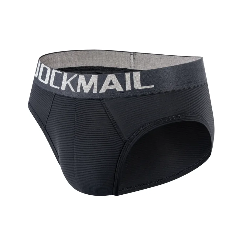 Men Underwear Brief Sexy Low-rise Striped Bikini Athletic Supporters Underpants Sleepwear Nylon Quick Dry Breathable