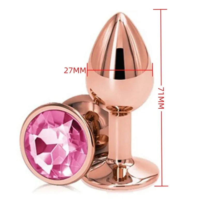 גודל קטן מתכת אנאלי חרוזים Butt Plug Mini Rainbow רוז זהב Butt Plug תכשיטי קריסטל מאמן אנאלי דילדו אוננות צעצוע מין — image 11