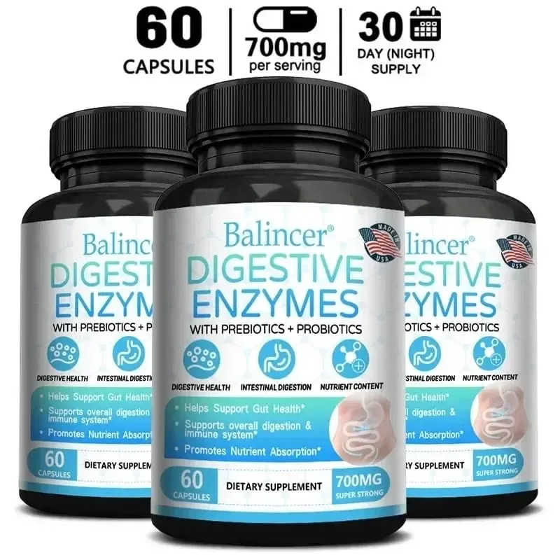 Organic Digestive Enzyme Probiotic Capsules Prebiotic Nutrition Digestion and Gut Health Immunity Suitable for Adults and Men