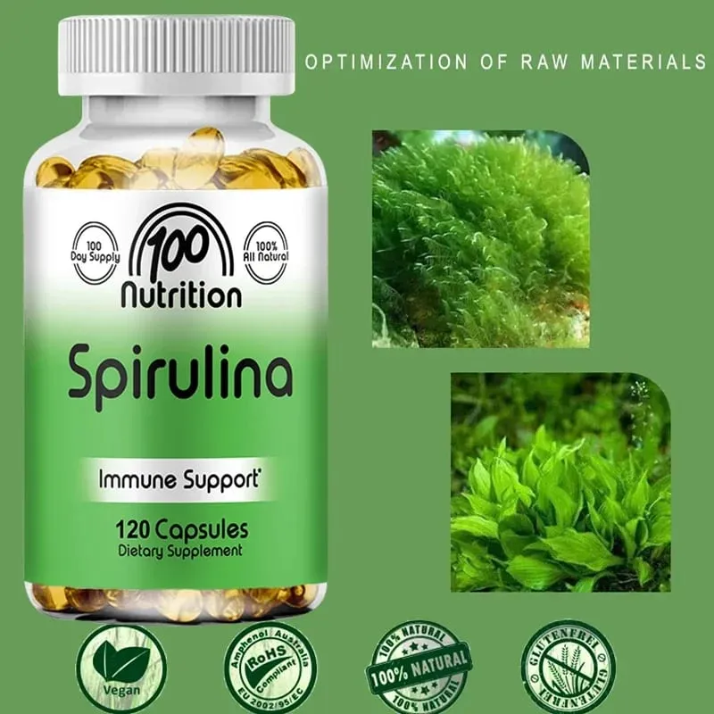 Organic Spirulina 2000 Mg Kiegészítő – segíti a méregtelenítést az immunrendszerben Szív- és érrendszeri antioxidánsok B-vitaminok — image 6