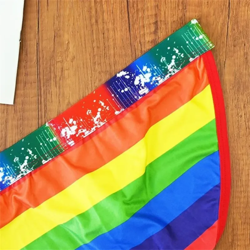 New Man U Convex Pouch Underwear Sexy Rainbow Stripes Briefs Male Swimwear Europe Size S/M/L/XL — image 10