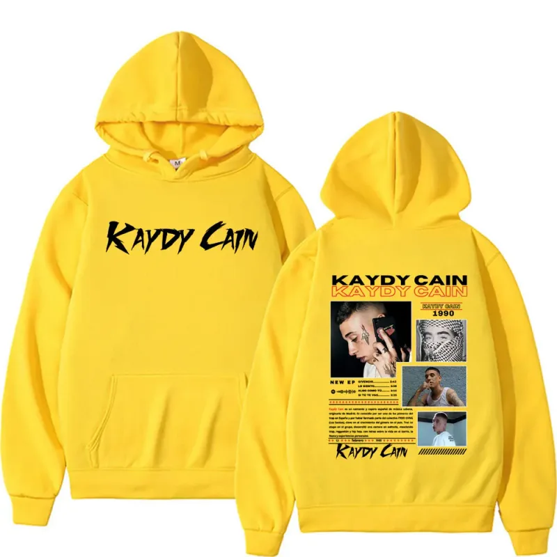 Rapper Kaydy Cain Album 2026 Graphic Hoodies Men Women Fashion Vintage High Street Oversized Loose Bodywarmer Hooded Sweatshirts