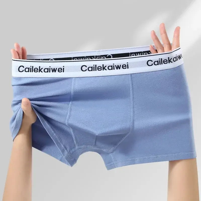 5Pcs/Lot Underwear Man High Quality Pure Cotton Antibacterial Flat-leg Pants Breathable Four-corner Waistband Men's Boxer Briefs — image 9